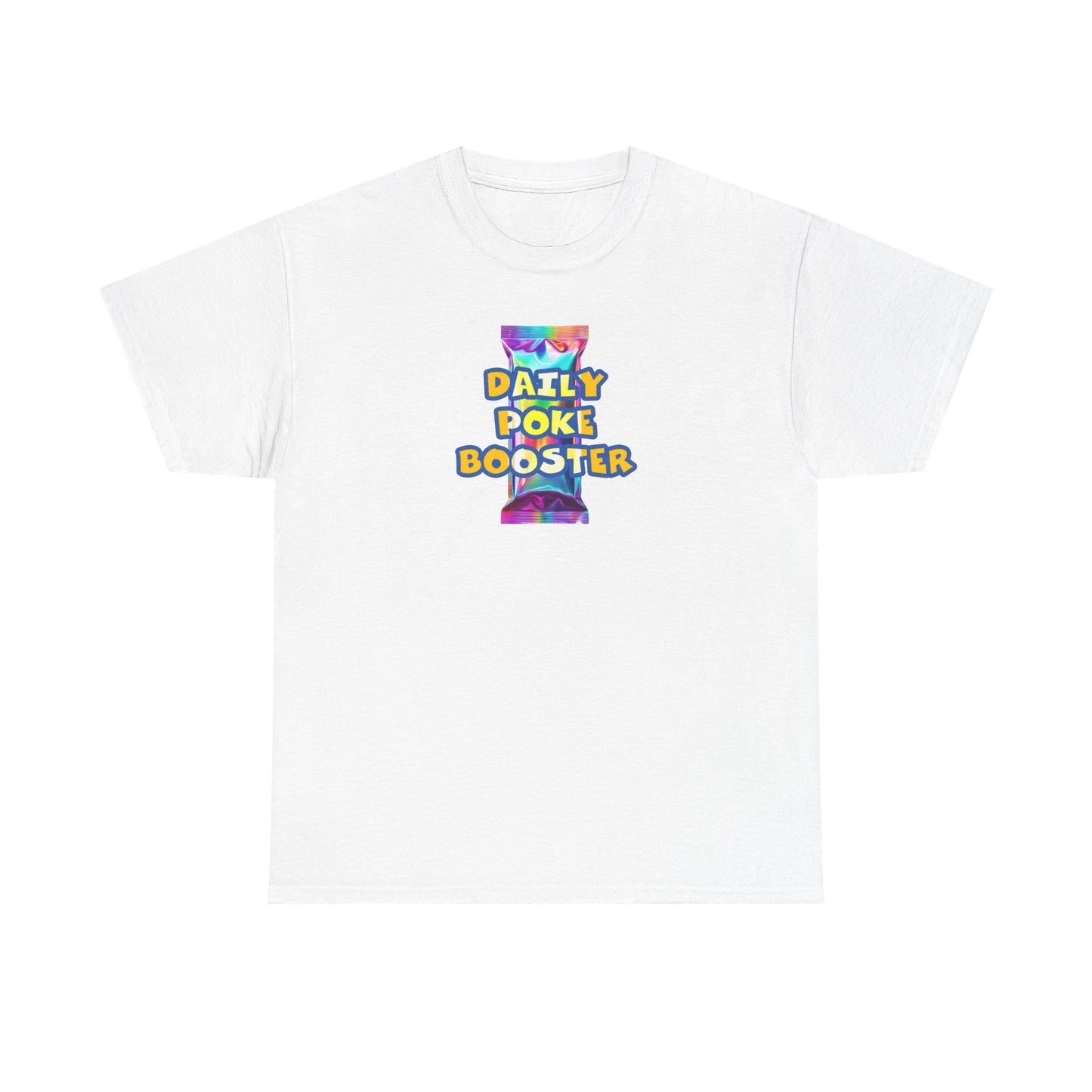 Daily Poke Booster Unisex Heavy Cotton Tee | Fun Graphic Shirt, Casual Wear, Gift for Friends, Everyday Comfort, Summer Tee