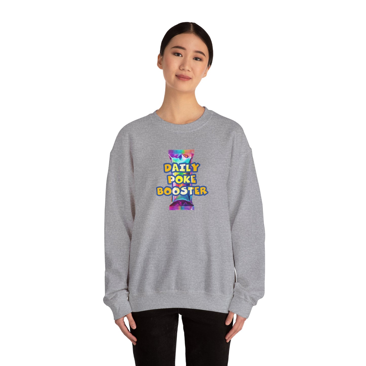 Daily Poke Booster Crewneck Sweatshirt | Cozy Unisex Sweatshirt, Casual Wear, Lounge Gift, Relaxation Apparel, Fall Fashion