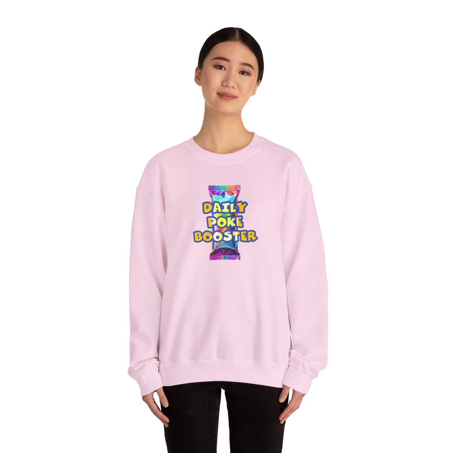 Daily Poke Booster Crewneck Sweatshirt | Cozy Unisex Sweatshirt, Casual Wear, Lounge Gift, Relaxation Apparel, Fall Fashion