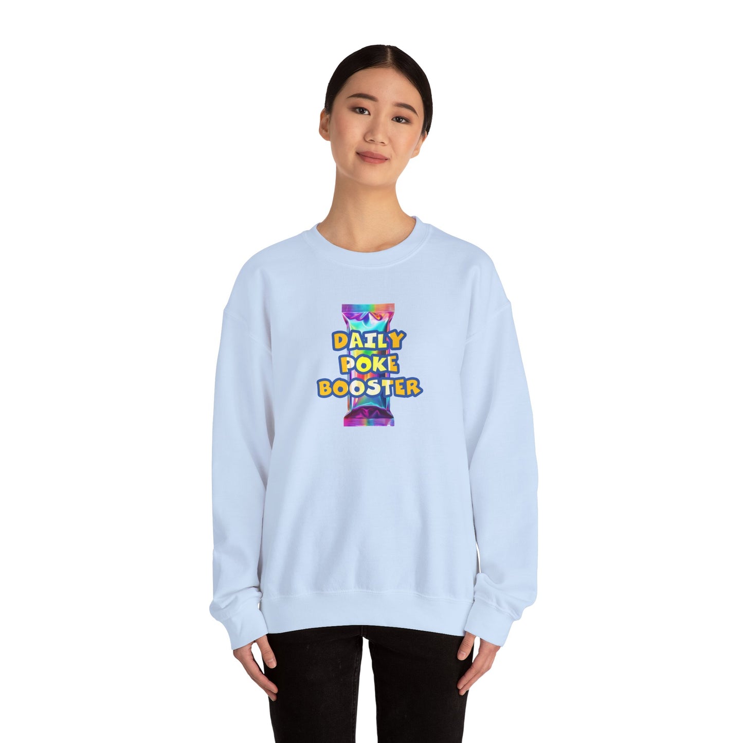 Daily Poke Booster Crewneck Sweatshirt | Cozy Unisex Sweatshirt, Casual Wear, Lounge Gift, Relaxation Apparel, Fall Fashion