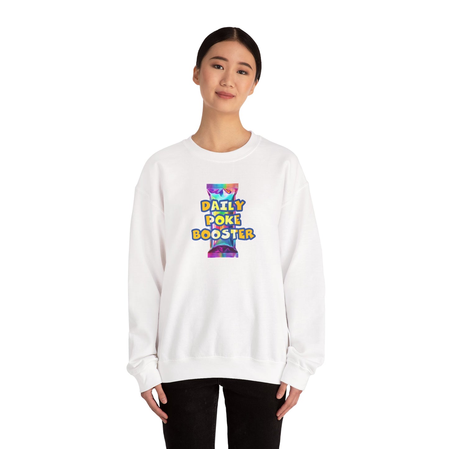 Daily Poke Booster Crewneck Sweatshirt | Cozy Unisex Sweatshirt, Casual Wear, Lounge Gift, Relaxation Apparel, Fall Fashion