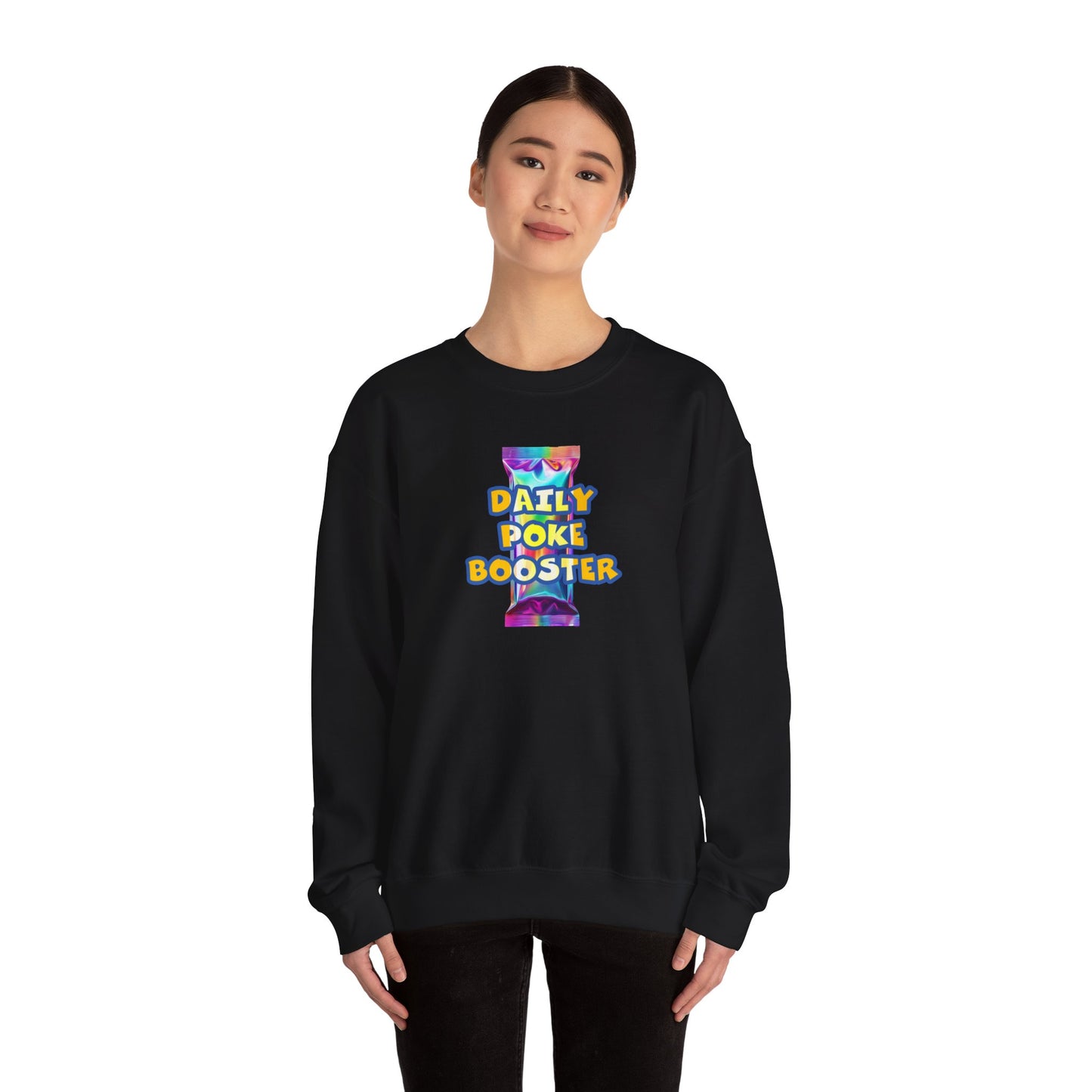 Daily Poke Booster Crewneck Sweatshirt | Cozy Unisex Sweatshirt, Casual Wear, Lounge Gift, Relaxation Apparel, Fall Fashion