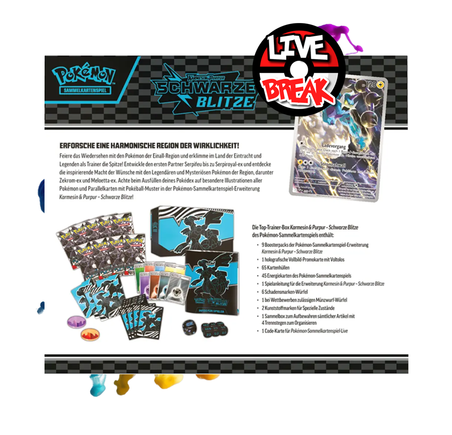 Schwarze Blitze Top-Trainer-Box