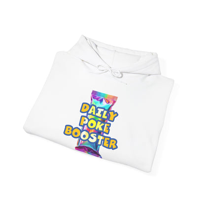 Daily Poke Booster Hooded Sweatshirt for Cozy Days, Relaxation Gift, Unisex Sweatshirt, Lounge Wear, Casual Hoodie, Cool Comfort