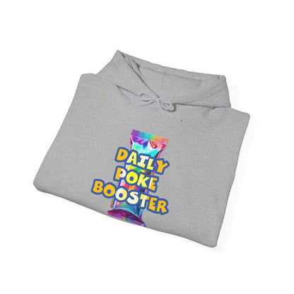 Daily Poke Booster Hooded Sweatshirt for Cozy Days, Relaxation Gift, Unisex Sweatshirt, Lounge Wear, Casual Hoodie, Cool Comfort