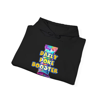 Daily Poke Booster Hooded Sweatshirt for Cozy Days, Relaxation Gift, Unisex Sweatshirt, Lounge Wear, Casual Hoodie, Cool Comfort