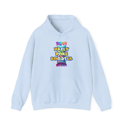 Daily Poke Booster Hooded Sweatshirt for Cozy Days, Relaxation Gift, Unisex Sweatshirt, Lounge Wear, Casual Hoodie, Cool Comfort